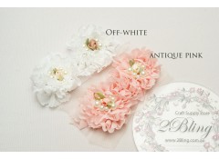 Ruffle Chiffon Flower trim - 5cm (Pack of 2)